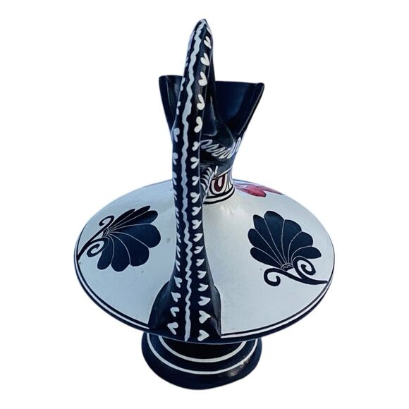 Greece Terra Cotta Hand Painted Ewer Vase Nude Man Angel 7.75” **READ** - Picture 4 of 10